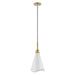 Pendant Nuvo 60-7471 Tango - 1 Light - Small Pendant - Matte White with Burnished Brass Nuvo