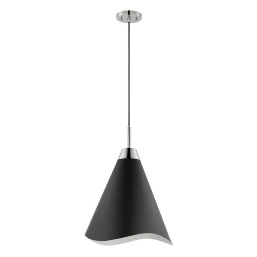 Pendant Nuvo 60-7472 Tango - 1 Light - Small Pendant - Matte Black with Polished Nickel Nuvo