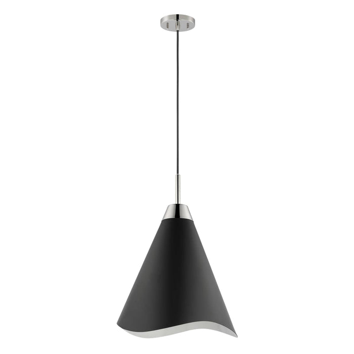 Pendant Nuvo 60-7472 Tango - 1 Light - Small Pendant - Matte Black with Polished Nickel Nuvo
