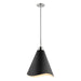 Pendant Nuvo 60-7472 Tango - 1 Light - Small Pendant - Matte Black with Polished Nickel Nuvo