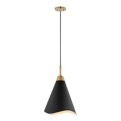 Pendant Nuvo 60-7473 Tango - 1 Light - Medium Pendant - Matte Black with Burnished Brass Nuvo