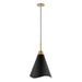 Pendant Nuvo 60-7473 Tango - 1 Light - Medium Pendant - Matte Black with Burnished Brass Nuvo