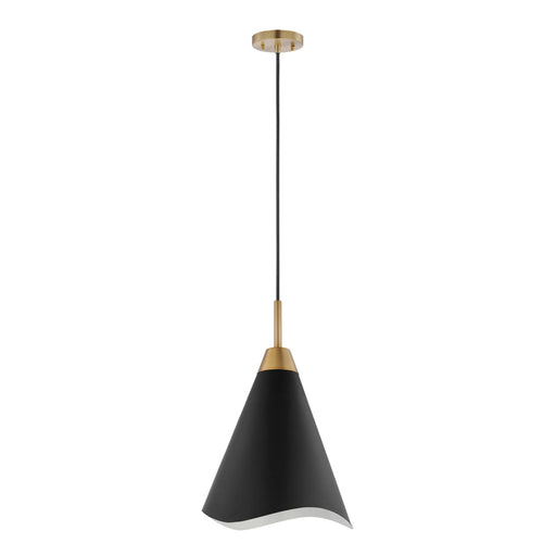 Pendant Nuvo 60-7473 Tango - 1 Light - Medium Pendant - Matte Black with Burnished Brass Nuvo