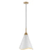 Pendant Nuvo 60-7474 Tango - 1 Light - Medium Pendant - Matte White with Burnished Brass Nuvo