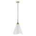 Pendant Nuvo 60-7474 Tango - 1 Light - Medium Pendant - Matte White with Burnished Brass Nuvo