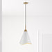 Pendant Nuvo 60-7474 Tango - 1 Light - Medium Pendant - Matte White with Burnished Brass Nuvo
