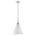 Pendant Nuvo 60-7474 Tango - 1 Light - Medium Pendant - Matte White with Burnished Brass Nuvo
