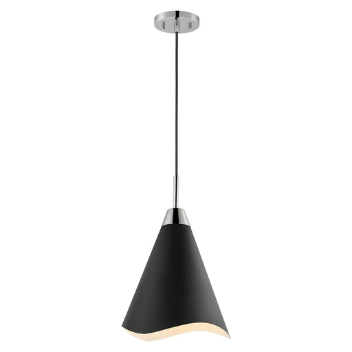 Pendant Nuvo 60-7475 Tango - 1 Light - Medium Pendant - Matte Black with Polished Nickel Nuvo