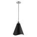 Pendant Nuvo 60-7475 Tango - 1 Light - Medium Pendant - Matte Black with Polished Nickel Nuvo