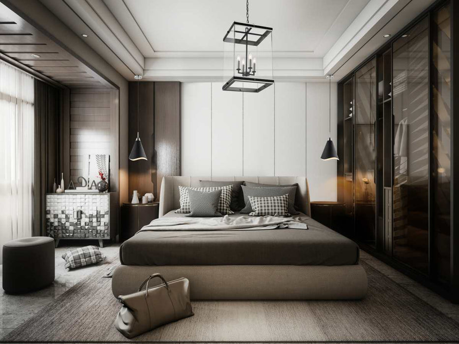 Pendant Nuvo 60-7475 Tango - 1 Light - Medium Pendant - Matte Black with Polished Nickel Nuvo