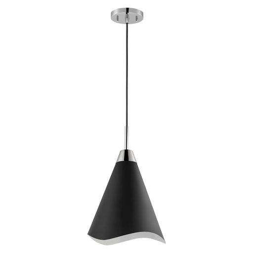 Pendant Nuvo 60-7475 Tango - 1 Light - Medium Pendant - Matte Black with Polished Nickel Nuvo