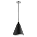 Pendant Nuvo 60-7475 Tango - 1 Light - Medium Pendant - Matte Black with Polished Nickel Nuvo