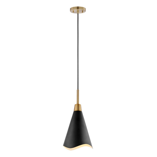 Pendant Nuvo 60-7476 Tango - 1 Light - Large Pendant - Matte Black with Burnished Brass Nuvo
