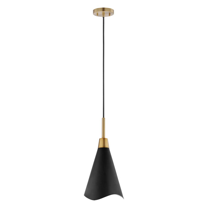 Pendant Nuvo 60-7476 Tango - 1 Light - Large Pendant - Matte Black with Burnished Brass Nuvo
