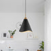 Pendant Nuvo 60-7476 Tango - 1 Light - Large Pendant - Matte Black with Burnished Brass Nuvo