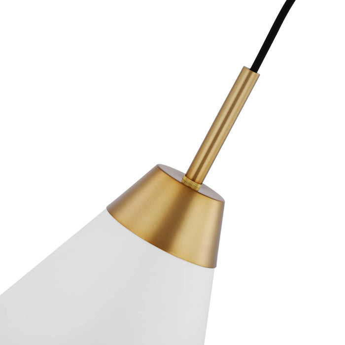 Pendant Nuvo 60-7477 Tango - 1 Light - Large Pendant - Matte White with Burnished Brass Nuvo