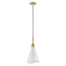 Pendant Nuvo 60-7477 Tango - 1 Light - Large Pendant - Matte White with Burnished Brass Nuvo