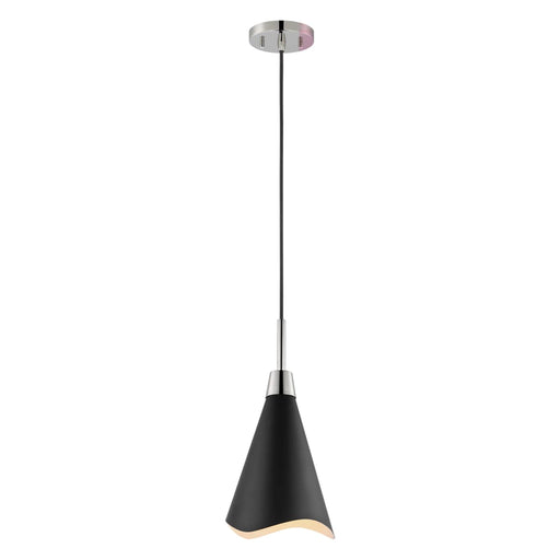 Pendant Nuvo 60-7478 Tango - 1 Light - Large Pendant - Matte Black with Polished Nickel Nuvo