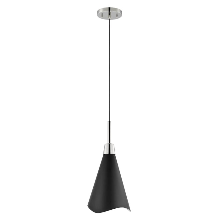 Pendant Nuvo 60-7478 Tango - 1 Light - Large Pendant - Matte Black with Polished Nickel Nuvo