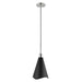 Pendant Nuvo 60-7478 Tango - 1 Light - Large Pendant - Matte Black with Polished Nickel Nuvo