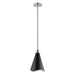 Pendant Nuvo 60-7478 Tango - 1 Light - Large Pendant - Matte Black with Polished Nickel Nuvo