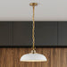 Pendant Nuvo 60-7480 Colony - 1 Light - Small Pendant - Matte White with Burnished Brass Nuvo