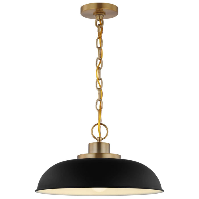 Pendant Nuvo 60-7481 Colony - 1 Light - Small Pendant - Matte Black with Burnished Brass Nuvo