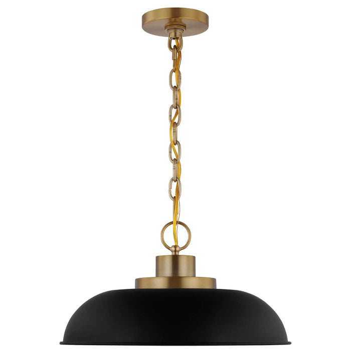 Pendant Nuvo 60-7481 Colony - 1 Light - Small Pendant - Matte Black with Burnished Brass Nuvo