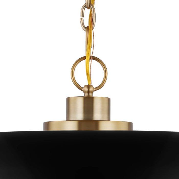 Pendant Nuvo 60-7481 Colony - 1 Light - Small Pendant - Matte Black with Burnished Brass Nuvo
