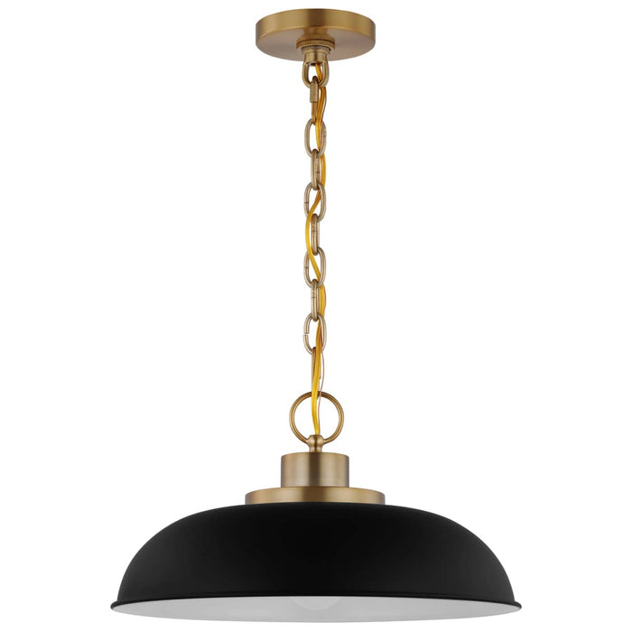 Pendant Nuvo 60-7481 Colony - 1 Light - Small Pendant - Matte Black with Burnished Brass Nuvo