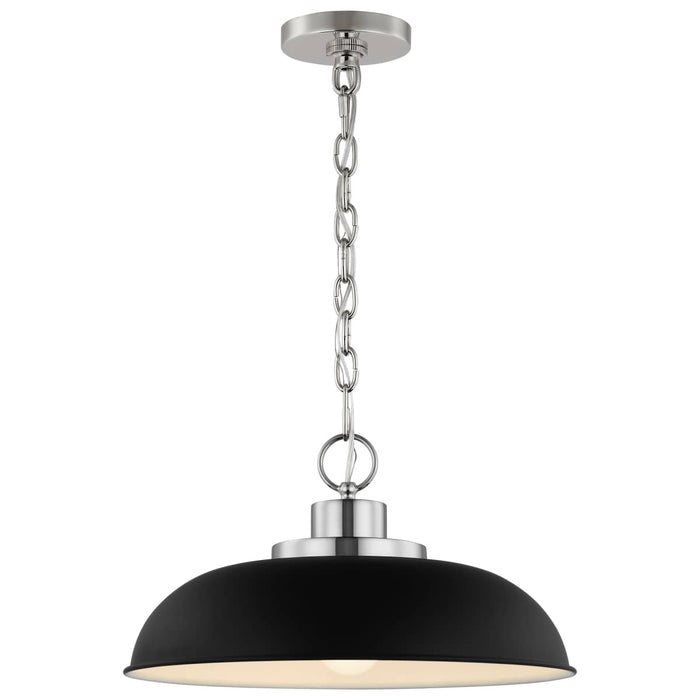 Pendant Nuvo 60-7482 Colony - 1 Light - Small Pendant - Matte Black with Polished Nickel Nuvo