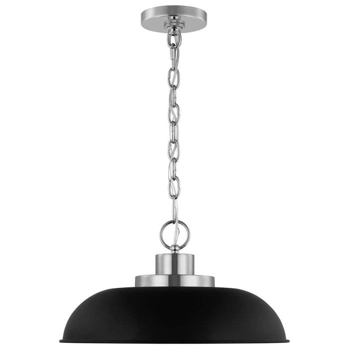 Pendant Nuvo 60-7482 Colony - 1 Light - Small Pendant - Matte Black with Polished Nickel Nuvo