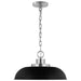 Pendant Nuvo 60-7482 Colony - 1 Light - Small Pendant - Matte Black with Polished Nickel Nuvo