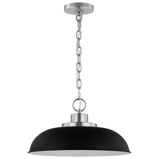 Pendant Nuvo 60-7482 Colony - 1 Light - Small Pendant - Matte Black with Polished Nickel Nuvo