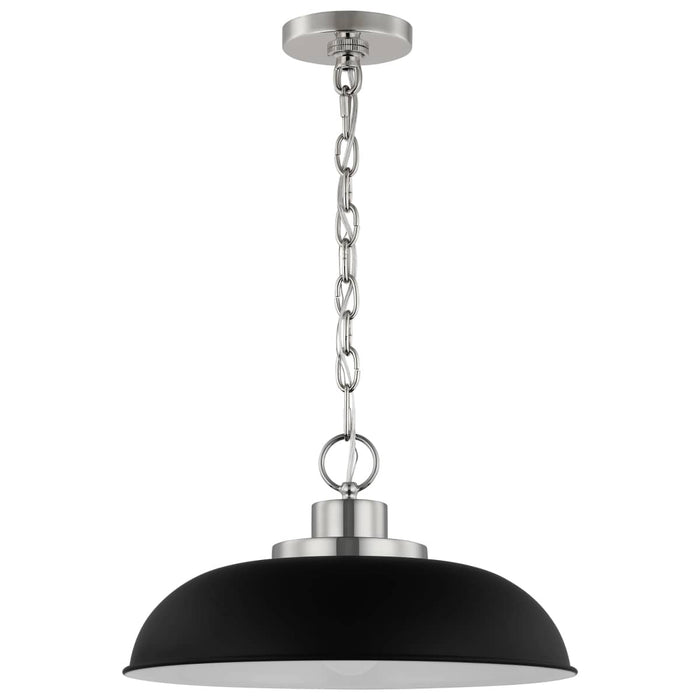 Pendant Nuvo 60-7482 Colony - 1 Light - Small Pendant - Matte Black with Polished Nickel Nuvo