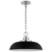 Pendant Nuvo 60-7482 Colony - 1 Light - Small Pendant - Matte Black with Polished Nickel Nuvo