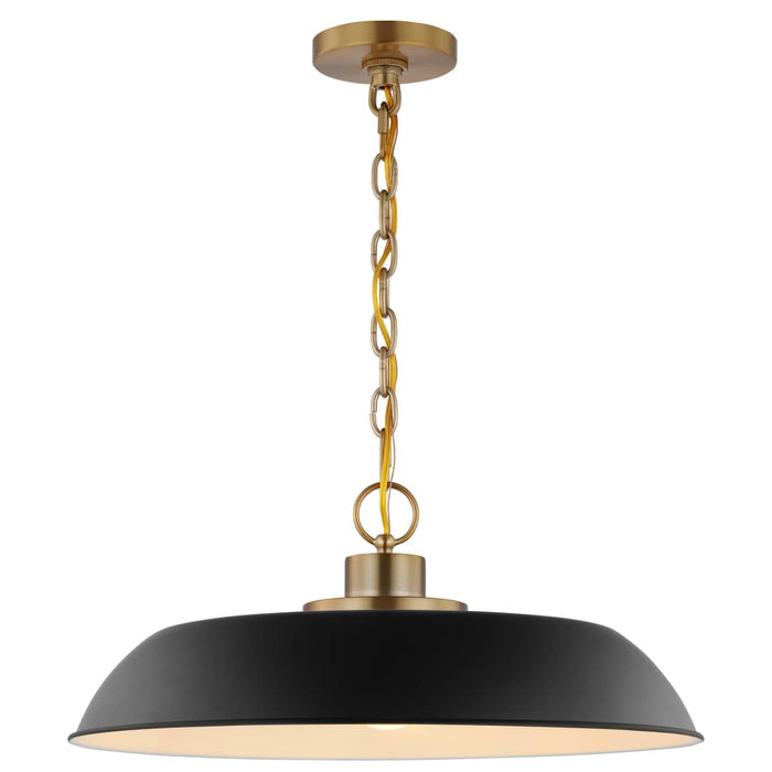 Pendant Nuvo 60-7484 Colony - 1 Light - Medium Pendant - Matte Black with Burnished Brass Nuvo