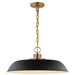 Pendant Nuvo 60-7484 Colony - 1 Light - Medium Pendant - Matte Black with Burnished Brass Nuvo