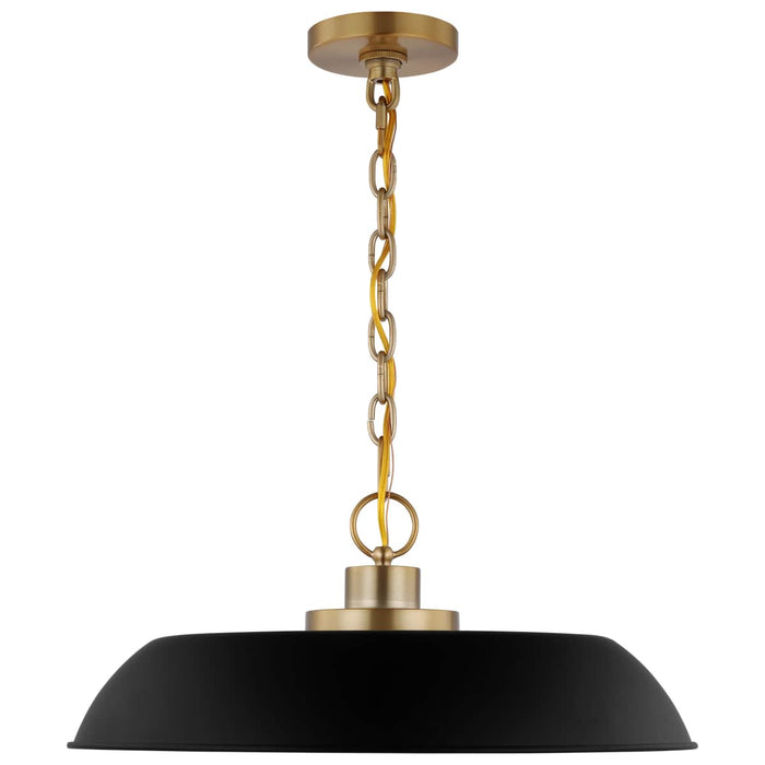 Pendant Nuvo 60-7484 Colony - 1 Light - Medium Pendant - Matte Black with Burnished Brass Nuvo