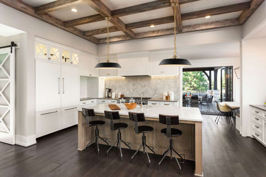 Pendant Nuvo 60-7484 Colony - 1 Light - Medium Pendant - Matte Black with Burnished Brass Nuvo