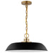 Pendant Nuvo 60-7484 Colony - 1 Light - Medium Pendant - Matte Black with Burnished Brass Nuvo