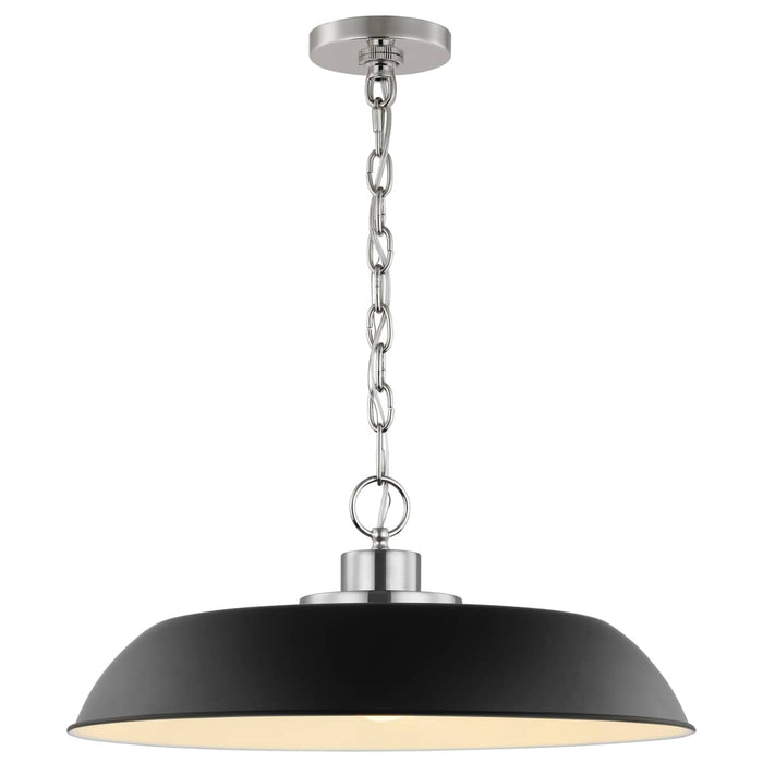 Pendant Nuvo 60-7485 Colony - 1 Light - Medium Pendant - Matte Black with Polished Nickel Nuvo