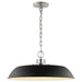 Pendant Nuvo 60-7485 Colony - 1 Light - Medium Pendant - Matte Black with Polished Nickel Nuvo