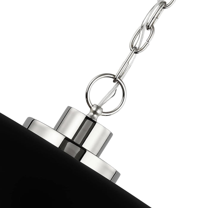 Pendant Nuvo 60-7485 Colony - 1 Light - Medium Pendant - Matte Black with Polished Nickel Nuvo