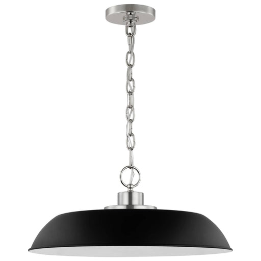 Pendant Nuvo 60-7485 Colony - 1 Light - Medium Pendant - Matte Black with Polished Nickel Nuvo