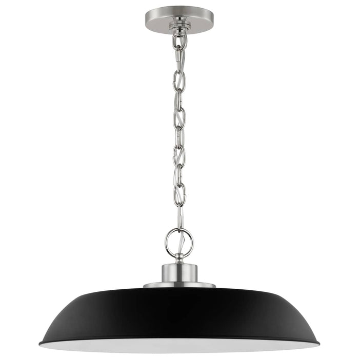 Pendant Nuvo 60-7485 Colony - 1 Light - Medium Pendant - Matte Black with Polished Nickel Nuvo