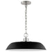 Pendant Nuvo 60-7485 Colony - 1 Light - Medium Pendant - Matte Black with Polished Nickel Nuvo