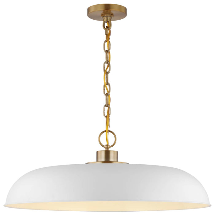 Pendant Nuvo 60-7486 Colony - 1 Light - Large Pendant - Matte White with Burnished Brass Nuvo