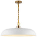 Pendant Nuvo 60-7486 Colony - 1 Light - Large Pendant - Matte White with Burnished Brass Nuvo