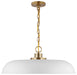 Pendant Nuvo 60-7486 Colony - 1 Light - Large Pendant - Matte White with Burnished Brass Nuvo